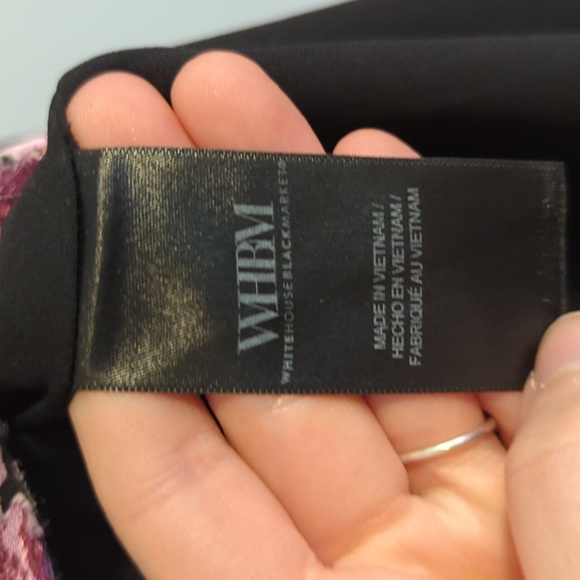 White House Black Market Ruffle And Velvet Pink Black Floral Blouse Wimseygoth S - Picture 5 of 10